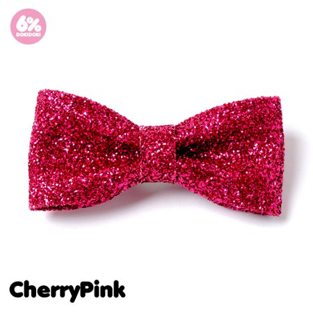 Mini Ribbon Clip & Brooch (Sugar) in Cherry Pink