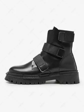 Lug Sole Loop And Hook Boots In BLACK | ZAFUL 2024