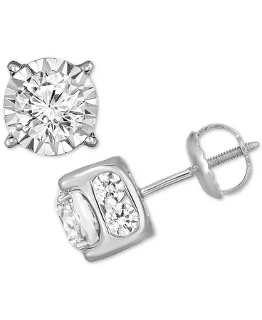 TruMiracle Diamond Stud Earrings (2 ct. t.w.) in 14k White, Yellow or Rose Gold & Reviews - Earrings - Jewelry & Watches - Macy's