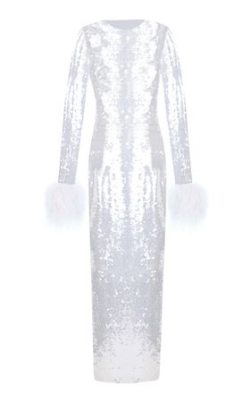 Zouzou Feather-Trimmed Sequined Midi Dress By New Arrivals | Moda Operandi