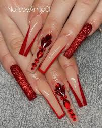 red bling nails - Google Search