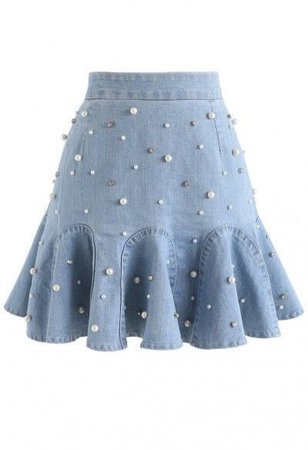 pearl jeans skirt