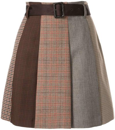 Loveless belted panelled skirt