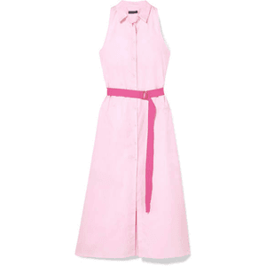 MDS Stripes - Belted Cotton-poplin Shirt Dress - Pink for $545.00 available on URSTYLE.com