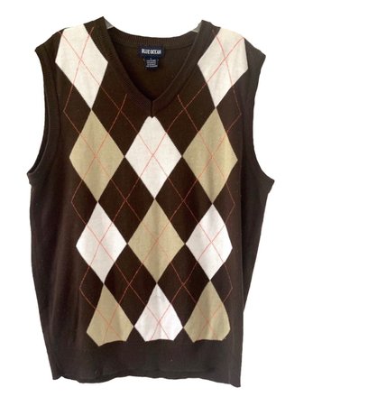 brown argyle sweater vest