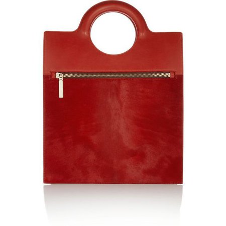 Victoria Beckham Matte-leather and calf hair tote