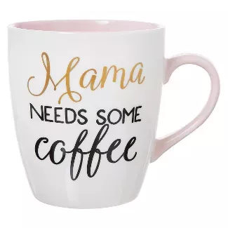 27oz Stoneware Mama Needs Some Coffee Mug White/Pink - Threshold™ : Target