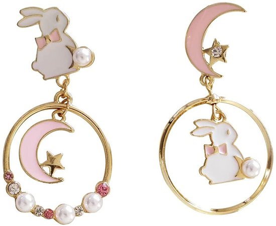 Amazon.com: Kawaii Earrings Aesthetic Earrings Bunny Earring Cool Earrings Kawaii Jewelry Cute Earrings Aesthetic Preppy Earrings Cottagecore Earrings Pastel Jewelry Dangle Pearl Earrings: Clothing, Shoes & Jewelry