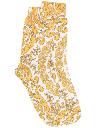 Versace Baroque Print cotton-blend Socks - Farfetch