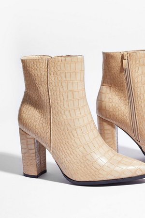 Croc My World Faux Leather Ankle Boots | Nasty Gal