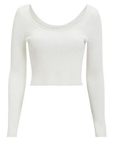 White Ribbed Crop Top