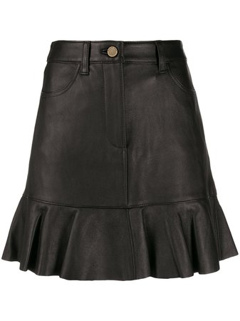 Michael Michael Kors Ruffle Hem Leather Skirt - Farfetch