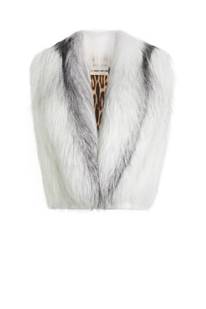 Marbled fox fur shrug vest | Roberto Cavalli Knitted Tops
