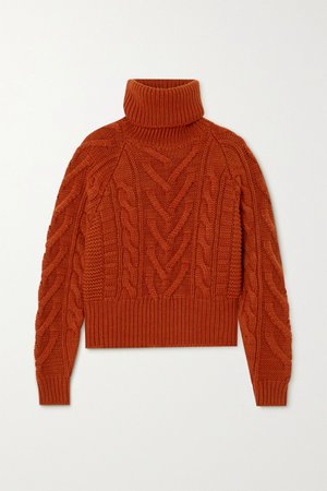 Brick Cable-knit wool and cashmere-blend turtleneck sweater | Dolce & Gabbana | NET-A-PORTER