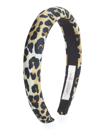 Jennifer Behr Tori Leopard Print Silk Headband