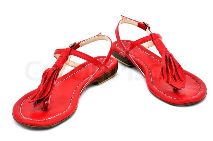 Red sandals | Stock Photo | Colourbox