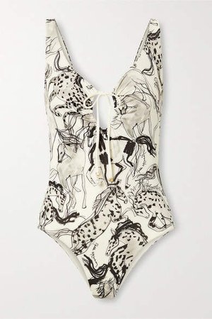 Printed Swimsuit - Gray