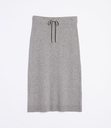 Petite Tie Waist Midi Sweater Skirt
