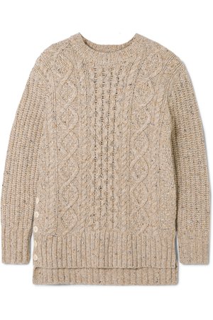 Alex Mill | Button-embellished cable-knit merino wool-blend sweater | NET-A-PORTER.COM