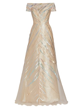 Shop Rene Ruiz Collection Convertible Off-The-Shoulder Fil Coupe Gown | Saks Fifth Avenue