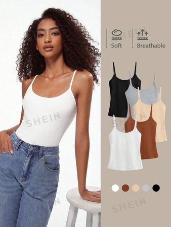 SHEIN BASICS 1pc Cotton Solid Cami Top | SHEIN