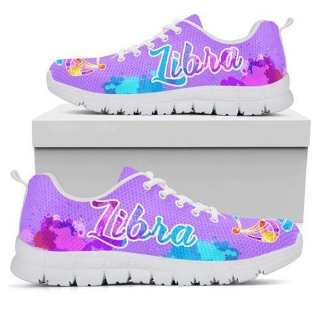 Libra Heartbeat Art Purple Sneakers Shoes - bestiefine