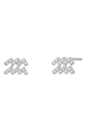 BYCHARI Zodiac Diamond Stud Earrings | Nordstrom
