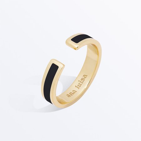 Gold Lacquer Ring - Mecca Black | Ana Luisa Jewelry
