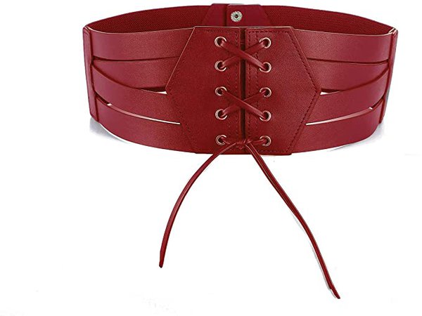 Amazon.com: Wide Elastic Belts for Women Plus Size Yoga Bow Stretch Leather Dress Designer Sash High Waist Red Corset Girls Gifts: Clothing