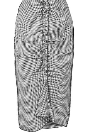 Jason Wu | Ruched gingham crinkled voile skirt | NET-A-PORTER.COM