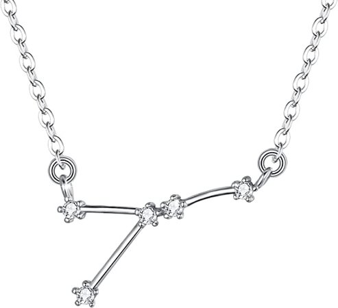 Amazon.com: BriLove 925 Sterling Silver Necklace for Women - Gemini Constellation Necklace Zodiac 12 Horoscope Astrology CZ Pendant Necklace Birthday Gift Clear: Clothing