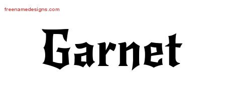 Gothic Name Tattoo Designs Garnet Free Graphic - Free Name Designs