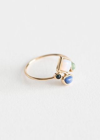 Cluster Stone Ring - Gold White Blue - Rings - & Other Stories