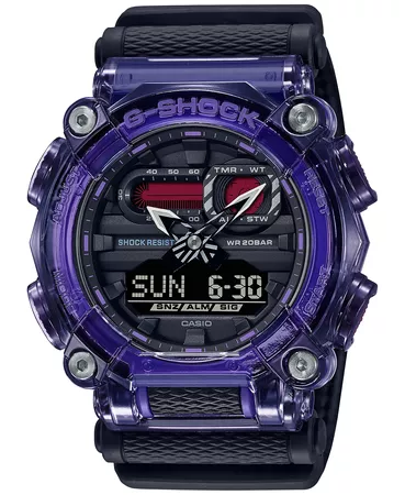G-Shock Analog Digital Purple & Black Fabric Fabric Strap Watch 50mm