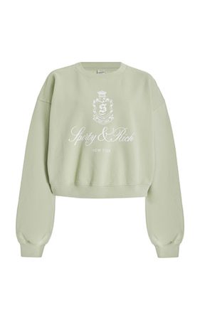 Vendome Cropped Cotton Sweatshirt By Sporty & Rich | Moda Operandi