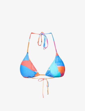 SEAFOLLY - Art House recycled nylon blend bikini top | Selfridges.com