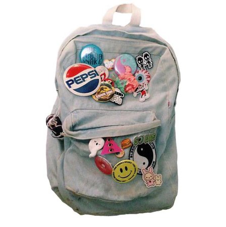 Jean Backpack w/ Pins and Patches