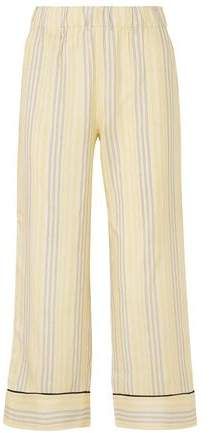 Bergamot Striped Silk Straight-leg Pants