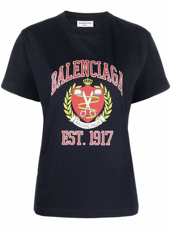 Balenciaga Est.1917 crest logo T-shirt - FARFETCH