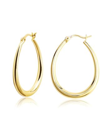 Amazon.com: 14K Gold Oval Hoop Earrings for Women 925 Sterling Silver Post Hypoallergenic Hoops Earrings for Jewelry Gifts: Clothing, Shoes & Jewelry