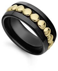 Gold & Black Caviar Stack Ring