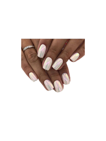 white manicure nails