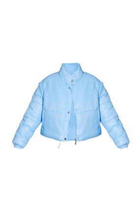Light Blue Detachable Arm Gilet Puffer Jacket | PrettyLittleThing USA