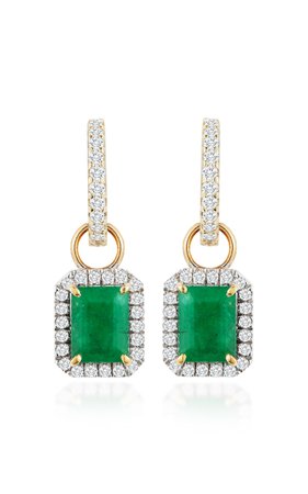 14K Gold, Emerald And Diamond Earrings by Mateo x Muzo | Moda Operandi