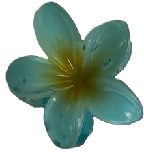 light blue hibiscus flower hair claw clip