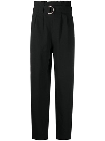 GANNI belted straight-leg trousers