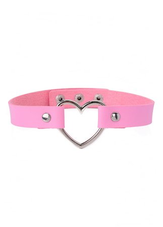 Pink Heart Choker (Without Spikes)