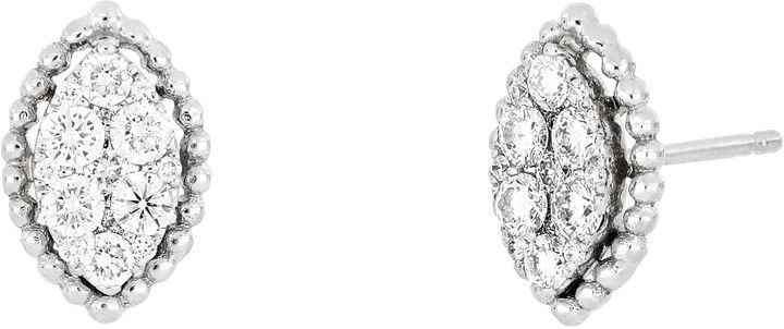 Mika Beaded Marquise Diamond Stud Earrings