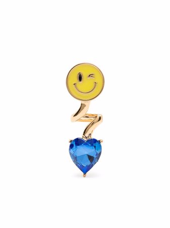 SAFSAFU Smiley Heart crystal-embellished Earring - Farfetch