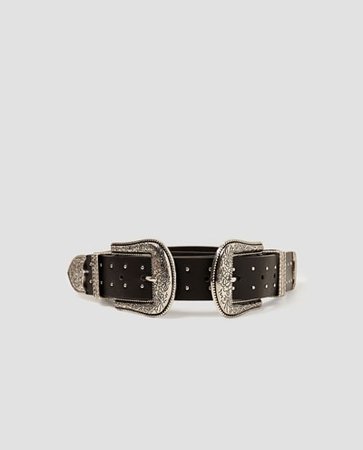 Zara double buckle belt